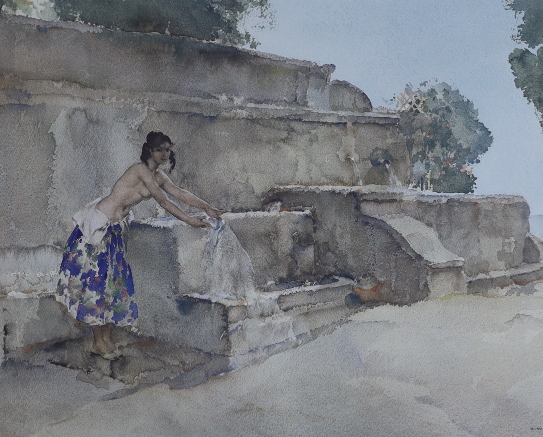 Sir William Russell Flint (1880-1969), three limited edition prints, 'Lavoir La Bastide', 'Interlude' and 'Isabella', all signed in pencil, largest 50 x 67cm
